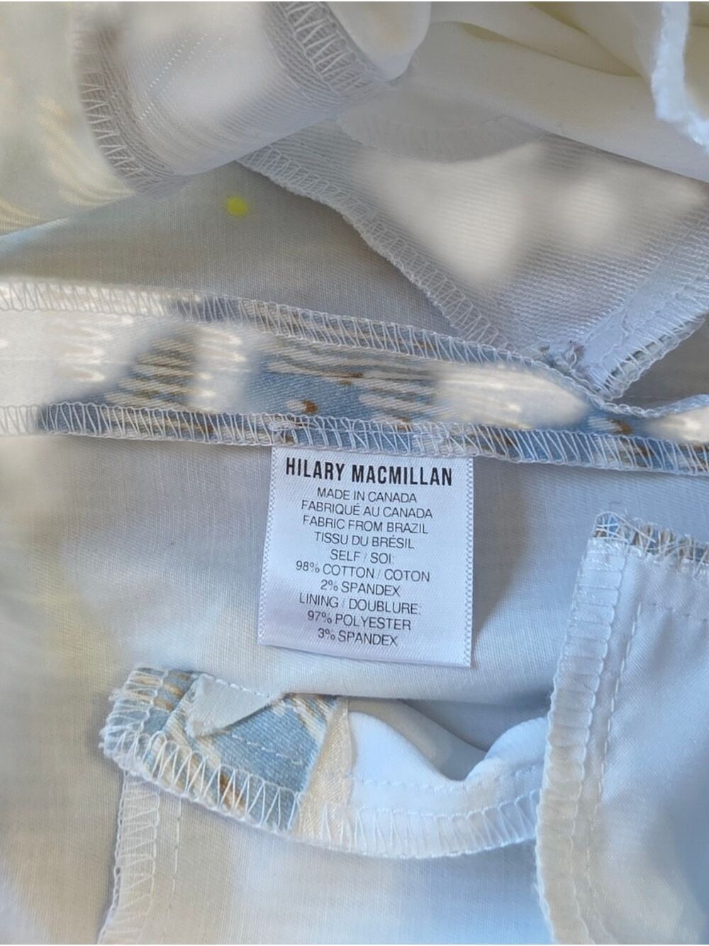 Hilary MacMillan Jacquard Fit & Flare Pants Blue Ivory Small NWT Made In Canada - Picture 10 of 12